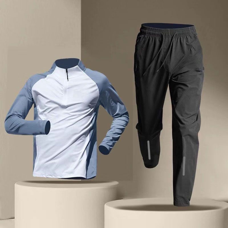 Half Zipper Training Wear Men's Quick Drying Clothes Long Sleeve Trousers Suit