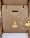 Shell Pearl Necklace With Rhinestones Female Zircon Temperament Personality Jewelry