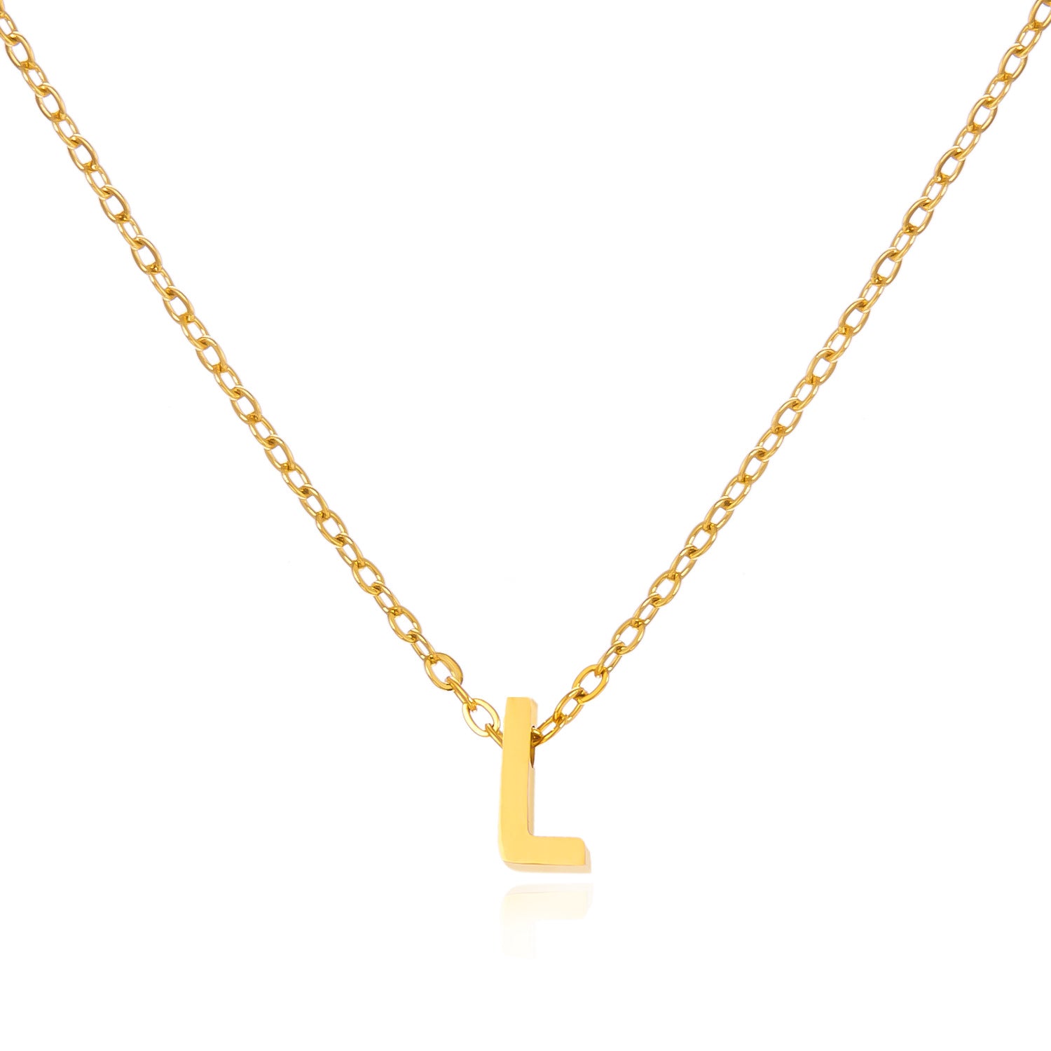Simple Stainless Steel Colorfast English Letters Unisex Necklace