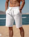 Summer Drawstring Shorts Elastic Waist Straight Pants Beach Breathable Shorts For Men Clothing
