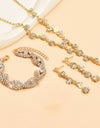 Fashion Crystal Necklace Ear Stud Bracelet Jewelry Accessories
