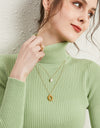 Women's Turtleneck Sweater Slim-fit Lapel Thickening Knitted Bottoming Shirt