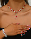 Fashion Crystal Necklace Ear Stud Bracelet Jewelry Accessories