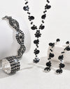 Fashion Crystal Necklace Ear Stud Bracelet Jewelry Accessories