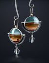 Retro Creative Semicircle Ethnic Style Colored Glaze Epoxy Alloy Earrings