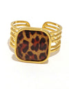 Stainless Steel 18K Leopard Ring
