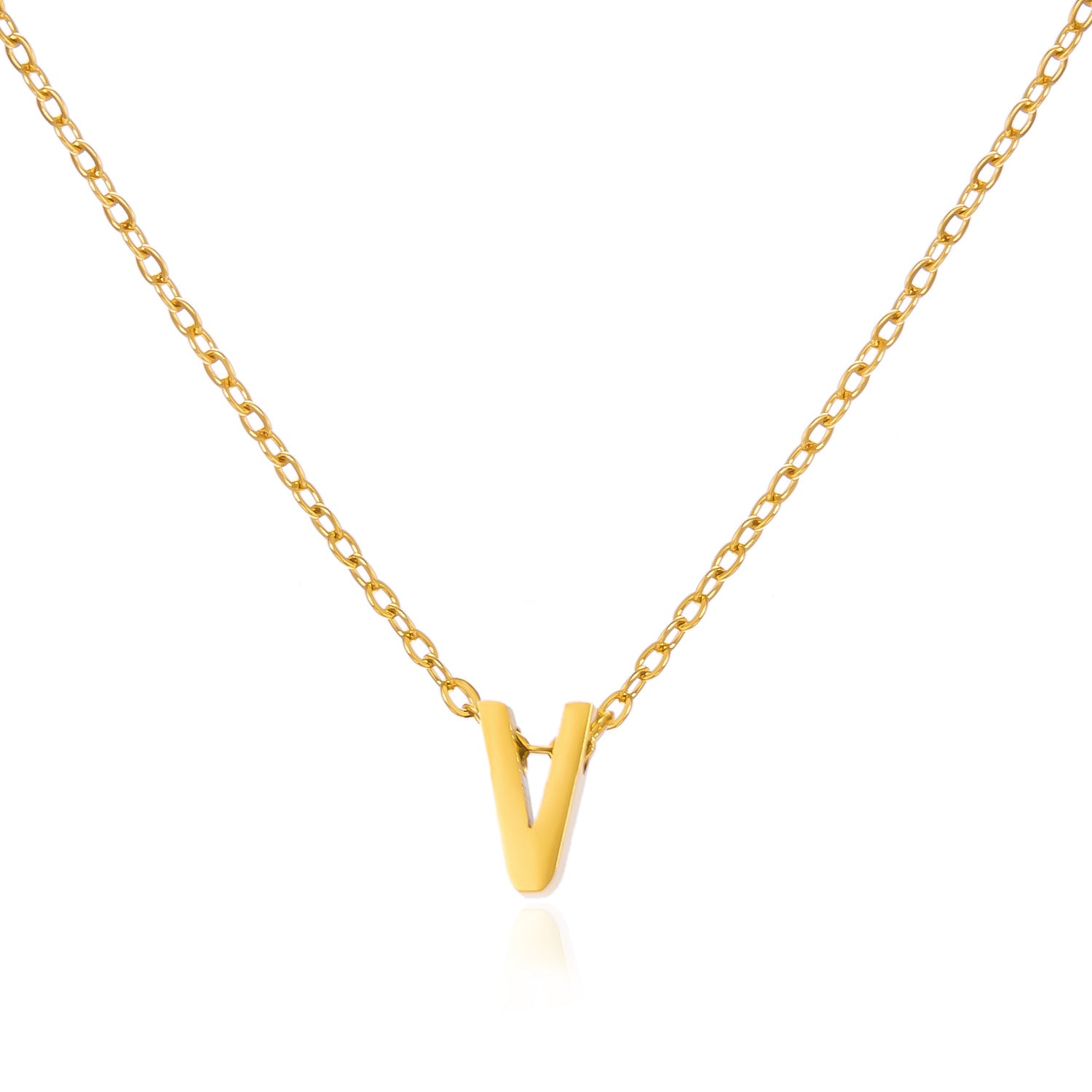 Simple Stainless Steel Colorfast English Letters Unisex Necklace