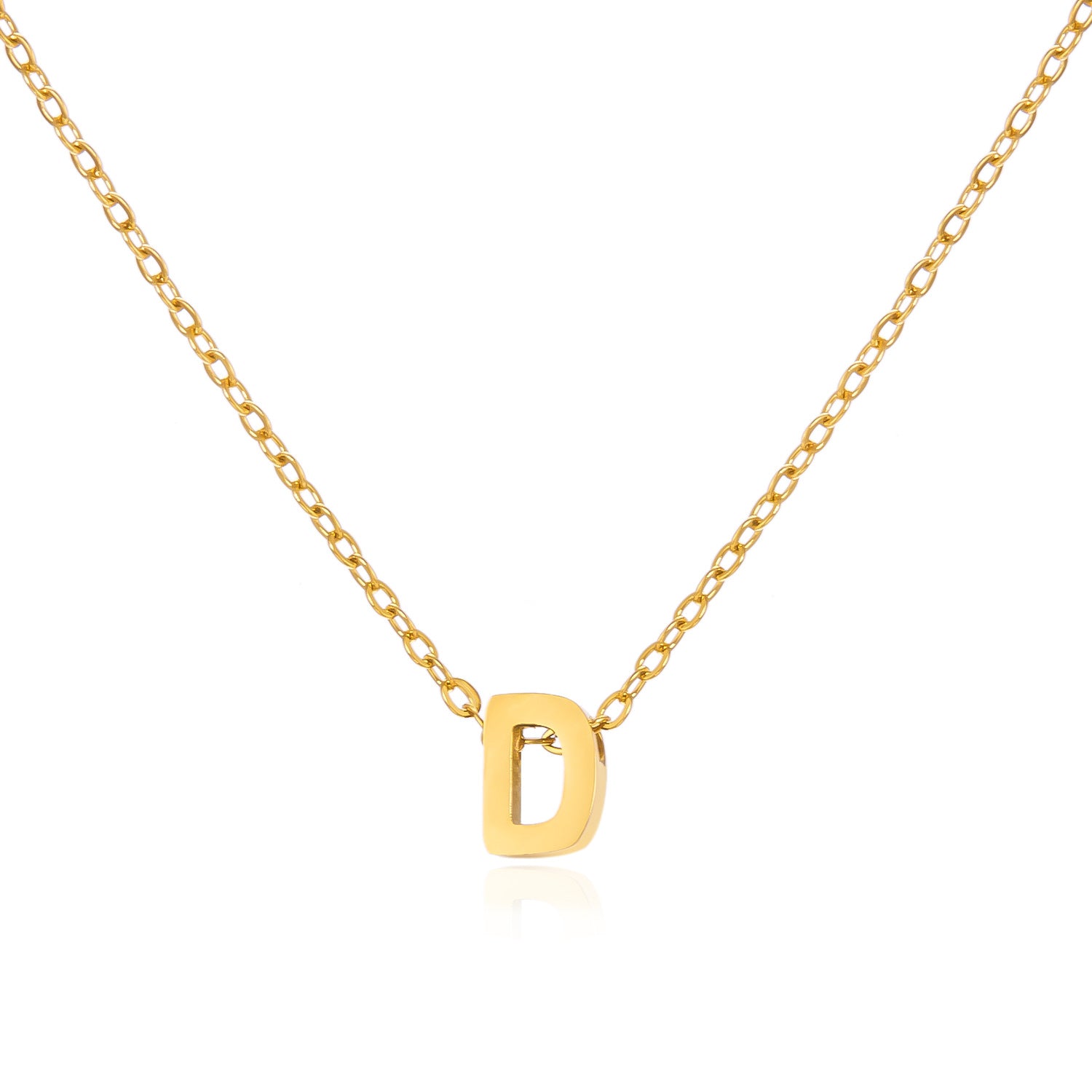Simple Stainless Steel Colorfast English Letters Unisex Necklace