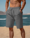 Summer Drawstring Shorts Elastic Waist Straight Pants Beach Breathable Shorts For Men Clothing