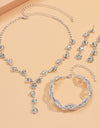 Fashion Crystal Necklace Ear Stud Bracelet Jewelry Accessories