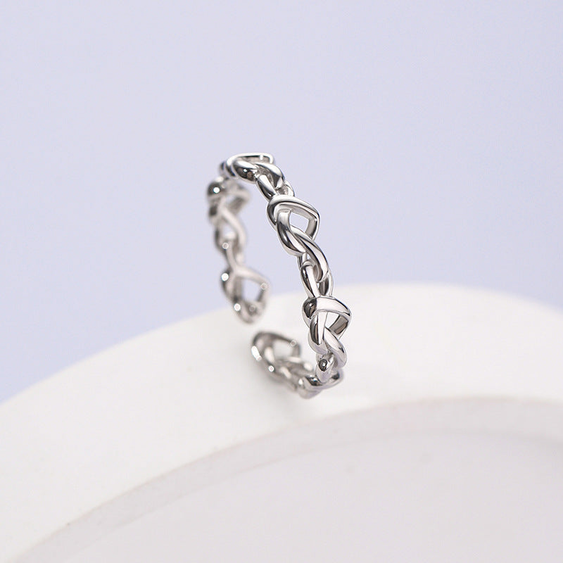 Light Luxury Open Index Finger Personality Design Love Heart-shaped Ring Female