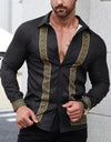 Men's Fashion Striped 3D Digital Printing Shirt