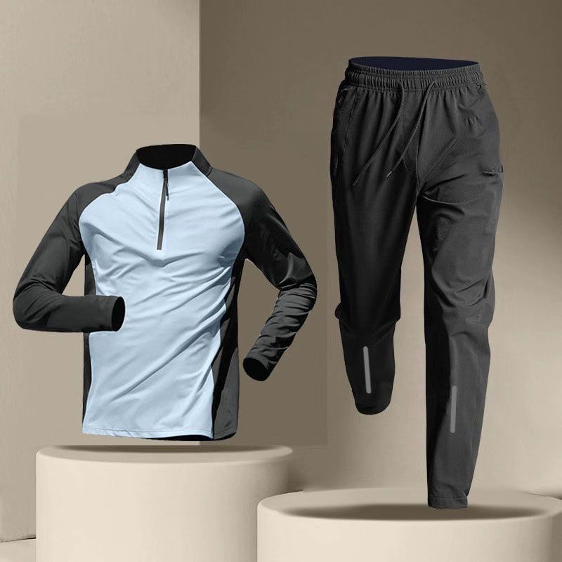 Half Zipper Training Wear Men's Quick Drying Clothes Long Sleeve Trousers Suit