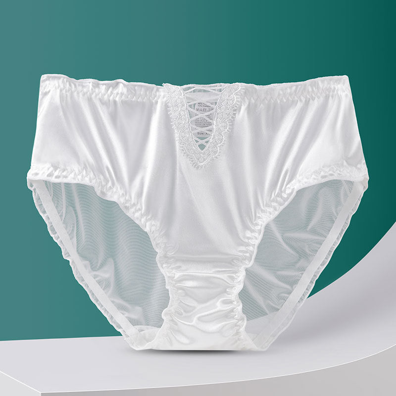 Hollow Lace Underwear Women's Plus Size Mid-high Waist Traceless Ventilation