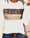 Women's Simple Casual Printing Long Sleeved Fitted T-shirt