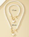 Love Pearl OT Buckle Necklace, Bracelet Set