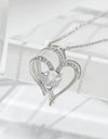 Zircon Double Love Necklace With Rhinestones Ins Personalized Heart-shaped Necklace Clavicle Chain Jewelry For Women Valentine's Day