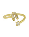 Cute 26 English Letters Open Adjustable Personality Ring