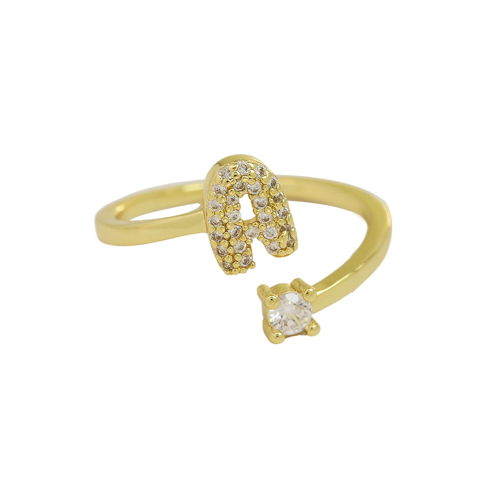 Cute 26 English Letters Open Adjustable Personality Ring