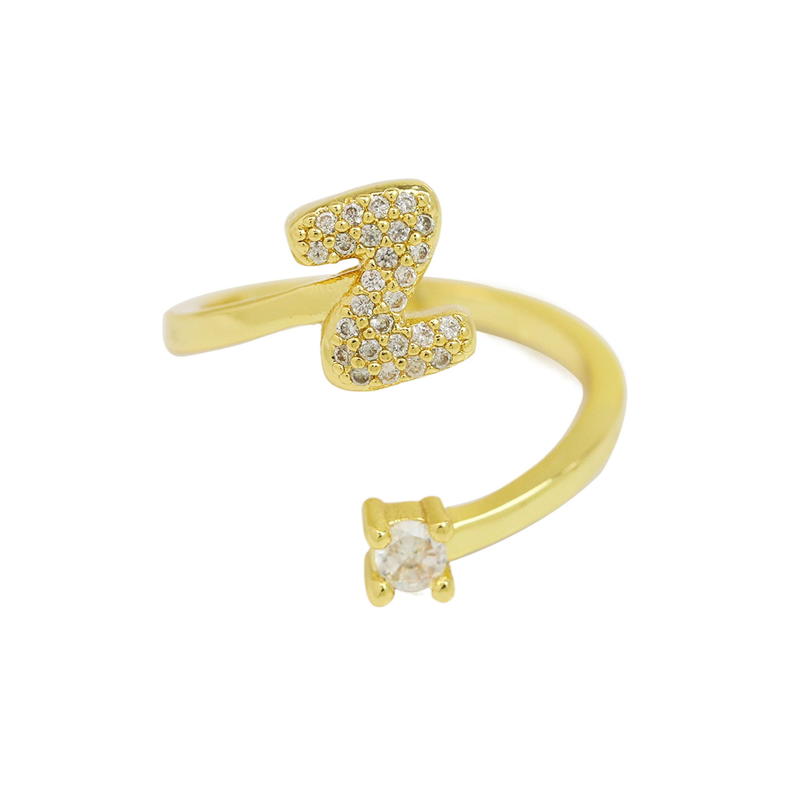 Cute 26 English Letters Open Adjustable Personality Ring