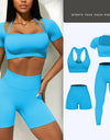 Yoga Wear Suit Running Sports Vest Beautiful Back Zipper Long Sleeve Peach Hip Fitness Shorts