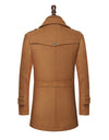 Men's Woolen Coat Double Collar Standard Vertical Zipper Coat Jacket
