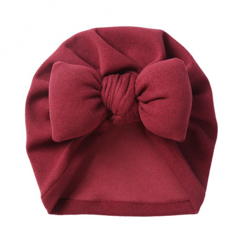 New Style Cashmere Baby Pullover Hat Cotton Filled Bow
