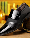 Wine Red Fashion Patchwork Leather Shoes For Men