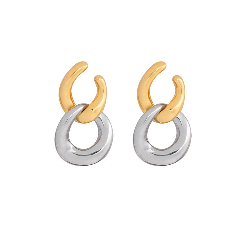 Detachable Titanium Steel Ear Studs Earrings Plated With 18 Real Gold