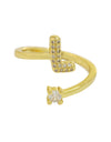 Cute 26 English Letters Open Adjustable Personality Ring