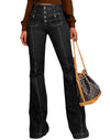 Stitching Washed Denim Stretch Slim Fit Bell-bottom Pants