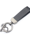 Carbon Fiber Pattern Car Anti-lost Leather Key Ring Pendant