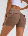 High Waist Hip Lifting Shorts With Pockets Quick Dry Yoga Fitness Sports Pants Summer Women Clothes