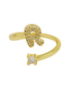 Cute 26 English Letters Open Adjustable Personality Ring