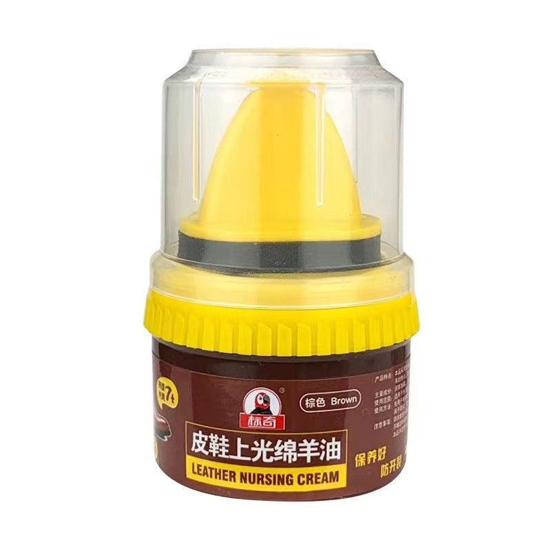 Leather Shoes Polish Lanolin Get Sponge Head Black Brown Natural Color Colorless Maintenance Anti-cracking Non-stick