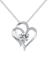 Zircon Double Love Necklace With Rhinestones Ins Personalized Heart-shaped Necklace Clavicle Chain Jewelry For Women Valentine's Day