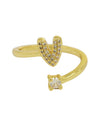 Cute 26 English Letters Open Adjustable Personality Ring