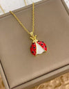 Women's Creative Cartoon Beetle Necklace Ladybug Pendant Jewelry Niche Temperament Versatile Clavicle Chain