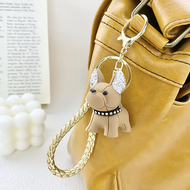 Cute Puppy Blue Key Exquisite Pendant With Keychain