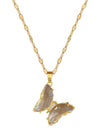 European And American Ins Crystal Zircon Butterfly Pendant Necklace