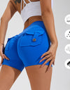 High Waist Hip Lifting Shorts With Pockets Quick Dry Yoga Fitness Sports Pants Summer Women Clothes