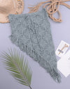 European And American Women's See Through Hollow Knitted Skirt With Slanted Fringe Beach