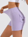 High Waist Hip Lifting Shorts With Pockets Quick Dry Yoga Fitness Sports Pants Summer Women Clothes