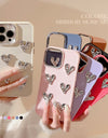Pleated Metallic Electroplating Heart Mobile Phone Shell