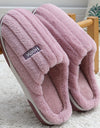 Home Cotton Slippers Women's Winter Plus Size Striped Plush Indoor