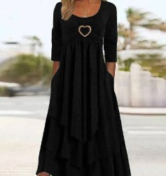 Women's Fashion Waist-controlled Love Decorative Dress