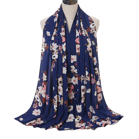 Printed Seersucker Ladies Long Scarf Chiffon Fashion Scarf