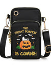 Halloween Pumpkin Pattern Phone Bag Coin Wallet Cute Mini Crossbody Shoulder Bags For Kids Women