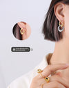Detachable Titanium Steel Ear Studs Earrings Plated With 18 Real Gold