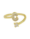 Cute 26 English Letters Open Adjustable Personality Ring